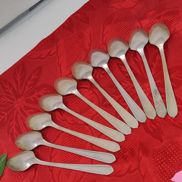 10X Silver Plate Teaspoons Nobility Plate Royal Rose Oneida - Picture 10 of 15